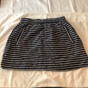 J. Crew - XS,  navy and white striped skirt.